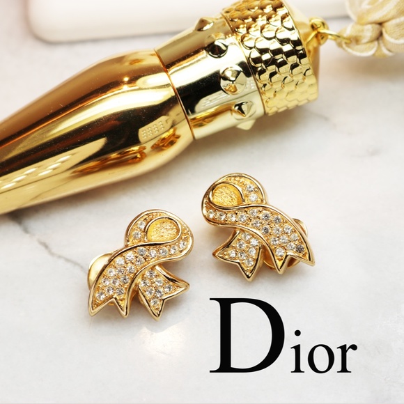 Vintage Christian Dior Crystal Encrusted Earrings - Picture 16 of 16